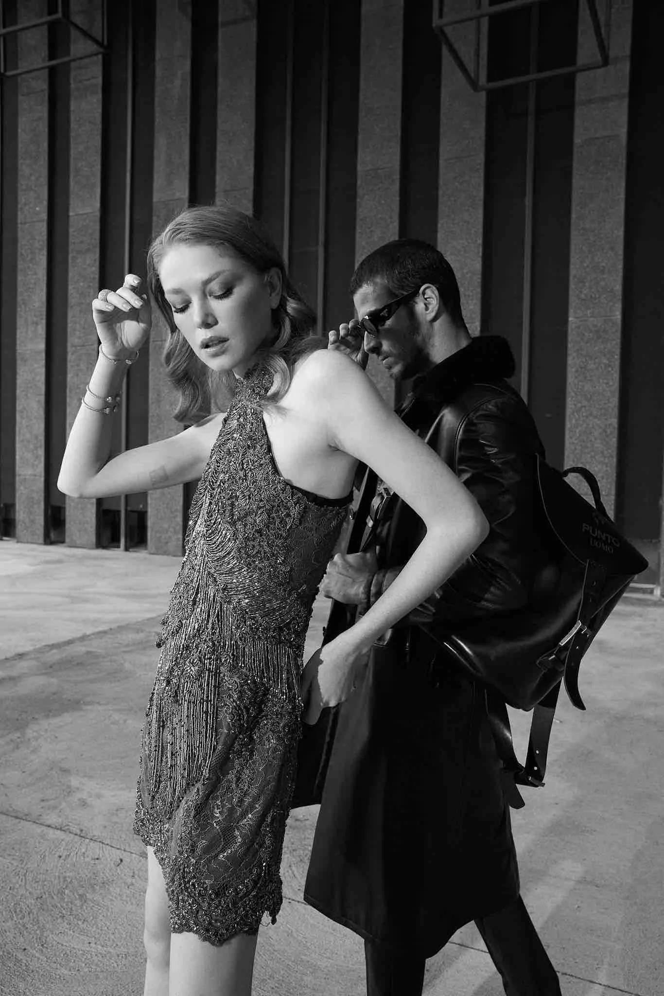 Behind the scenes at a studio fashion shoot